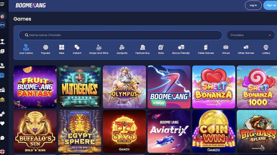 Посетите сайт Boomerang Bet