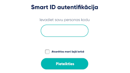 4.solis: Ievadiet akreditācijas un personas datus 