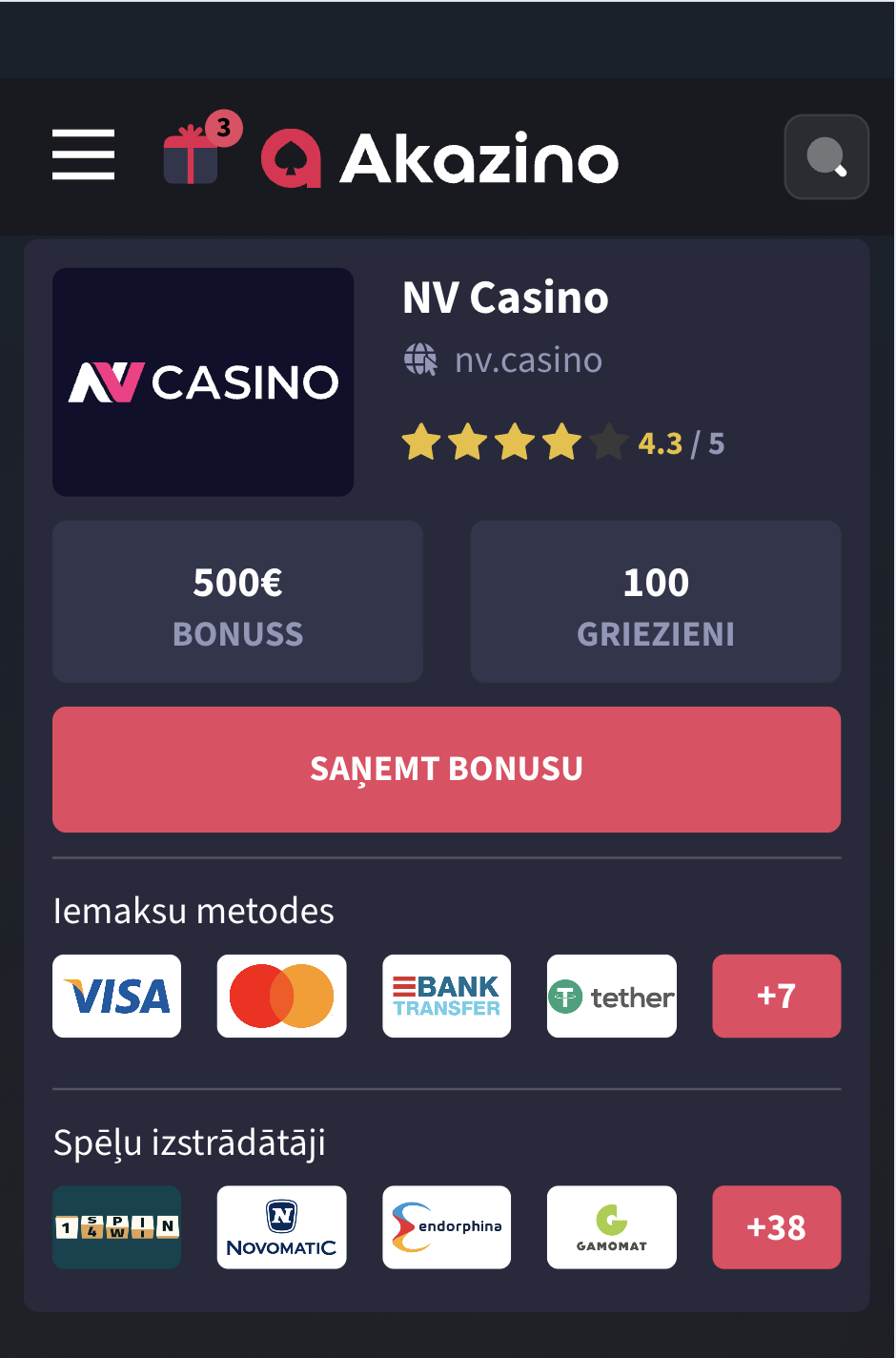 Klikšķiniet uz mūsu norādītās saites