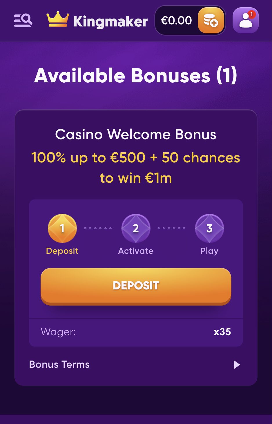 Kingmaker reģistrācija 4