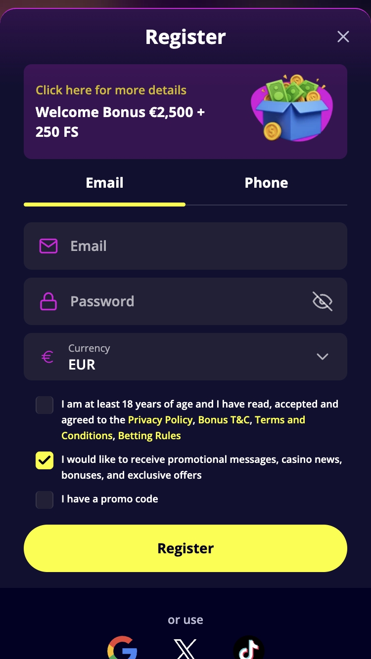 Slotoro Kazino reģistrācija 2