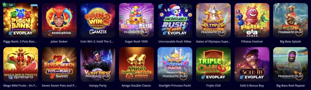 Slotoro kazino spēļu piedāvājums