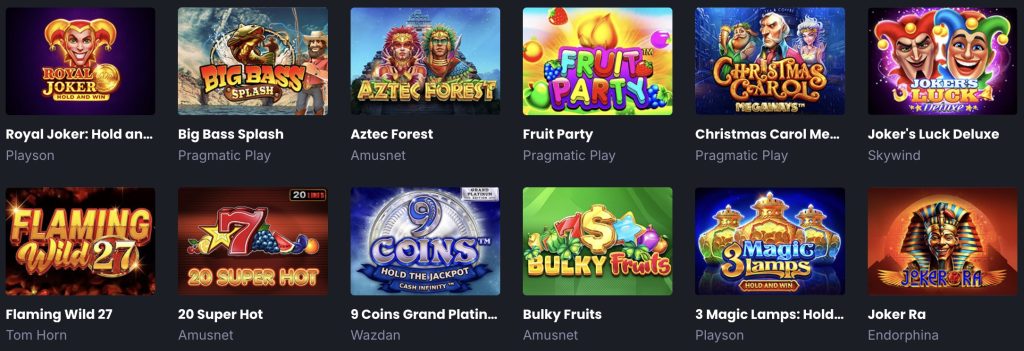 7bet kazino spēļu piedāvājums